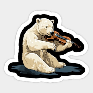 Polar Bear Playing Violin Sticker